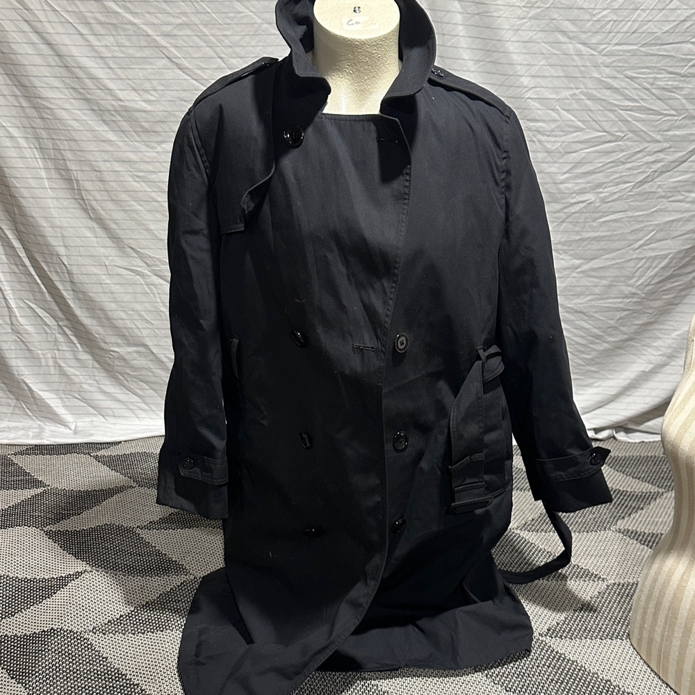 Defense Logistics Agency Men's Black Trench Coat